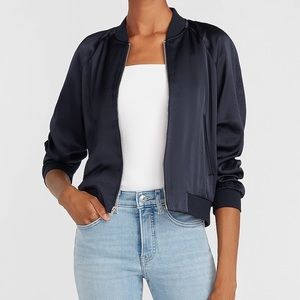 NWT Express Satin Bomber Jacket, L